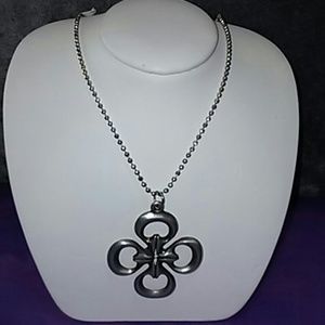 Vintage 70's Pewter Pendant Necklace